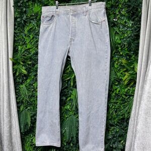 VTG Levis 501 XX Jeans 34x32 Blue White Hickory Stripe‎ Big E Mens Straight 3869
